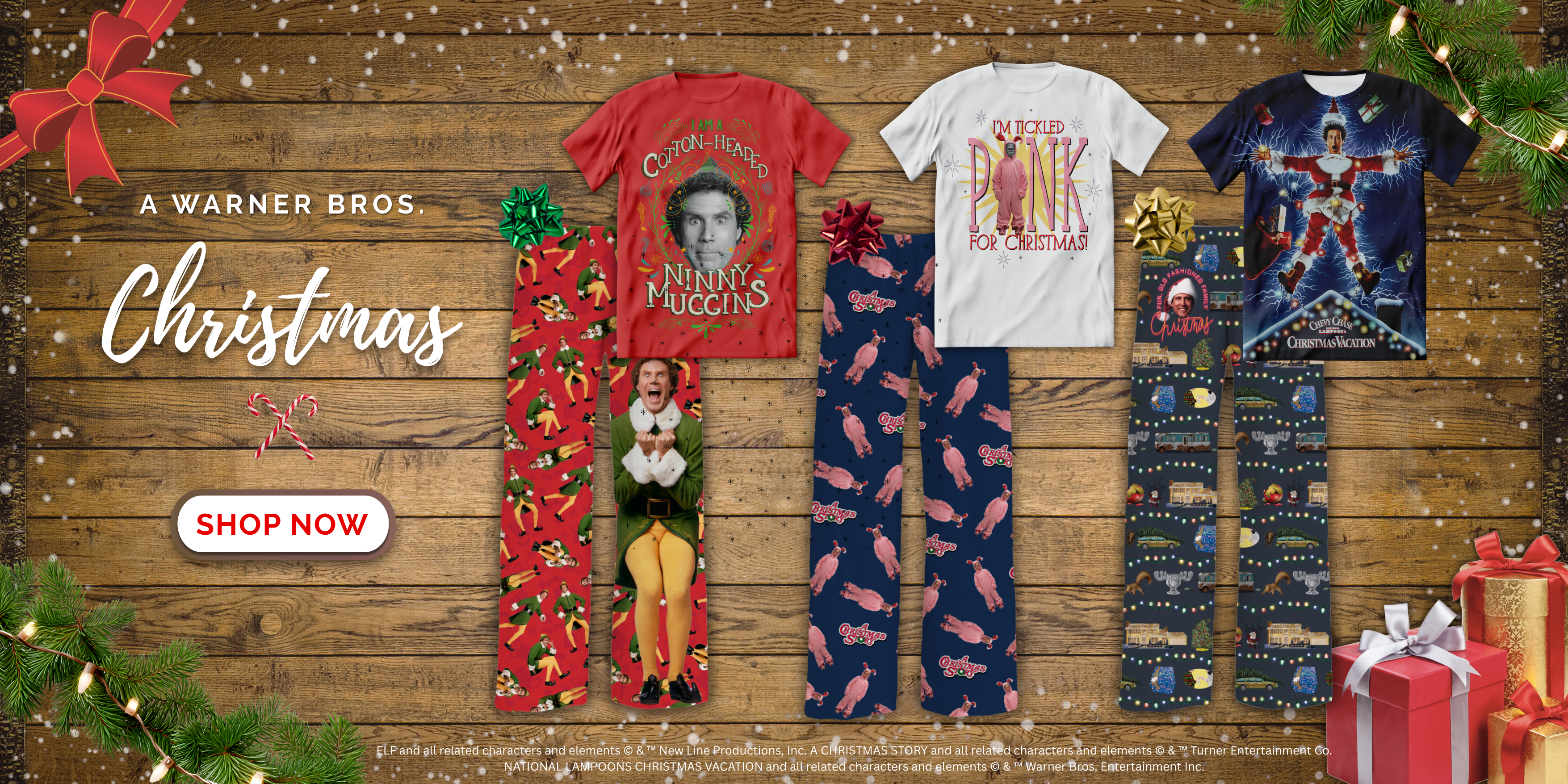 A Warner Bros. Christmas - SHOP NOW - ELF and all related characters and elements © & ™ New Line Productions, Inc. A CHRISTMAS STORY and all related characters and elements © & ™ Turner Entertainment Co. NATIONAL LAMPOONS CHRISTMAS VACATION and all related characters and elements © & ™ Warner Bros. Entertainment Inc.
