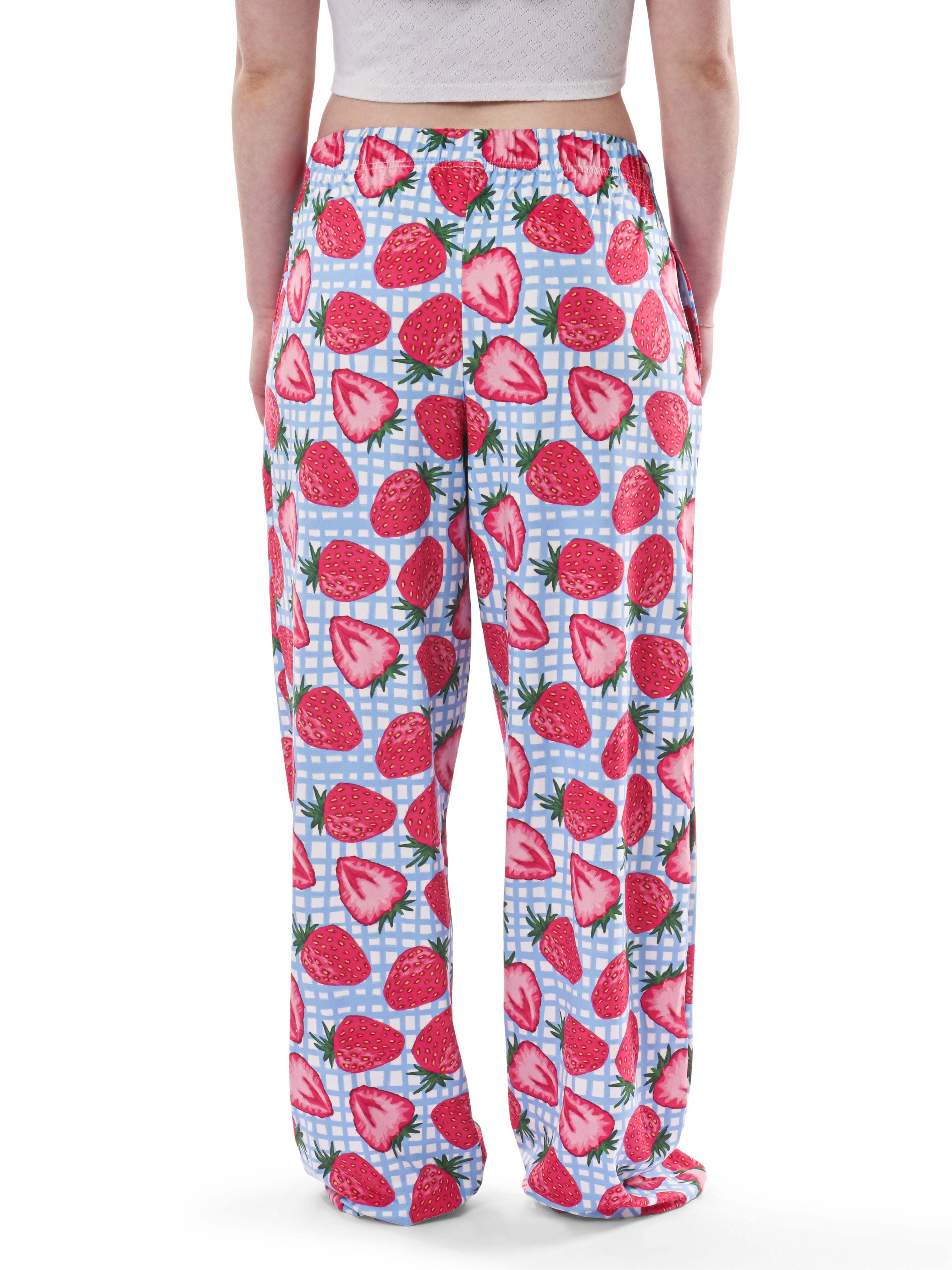 Strawberry Pajama Pants back view