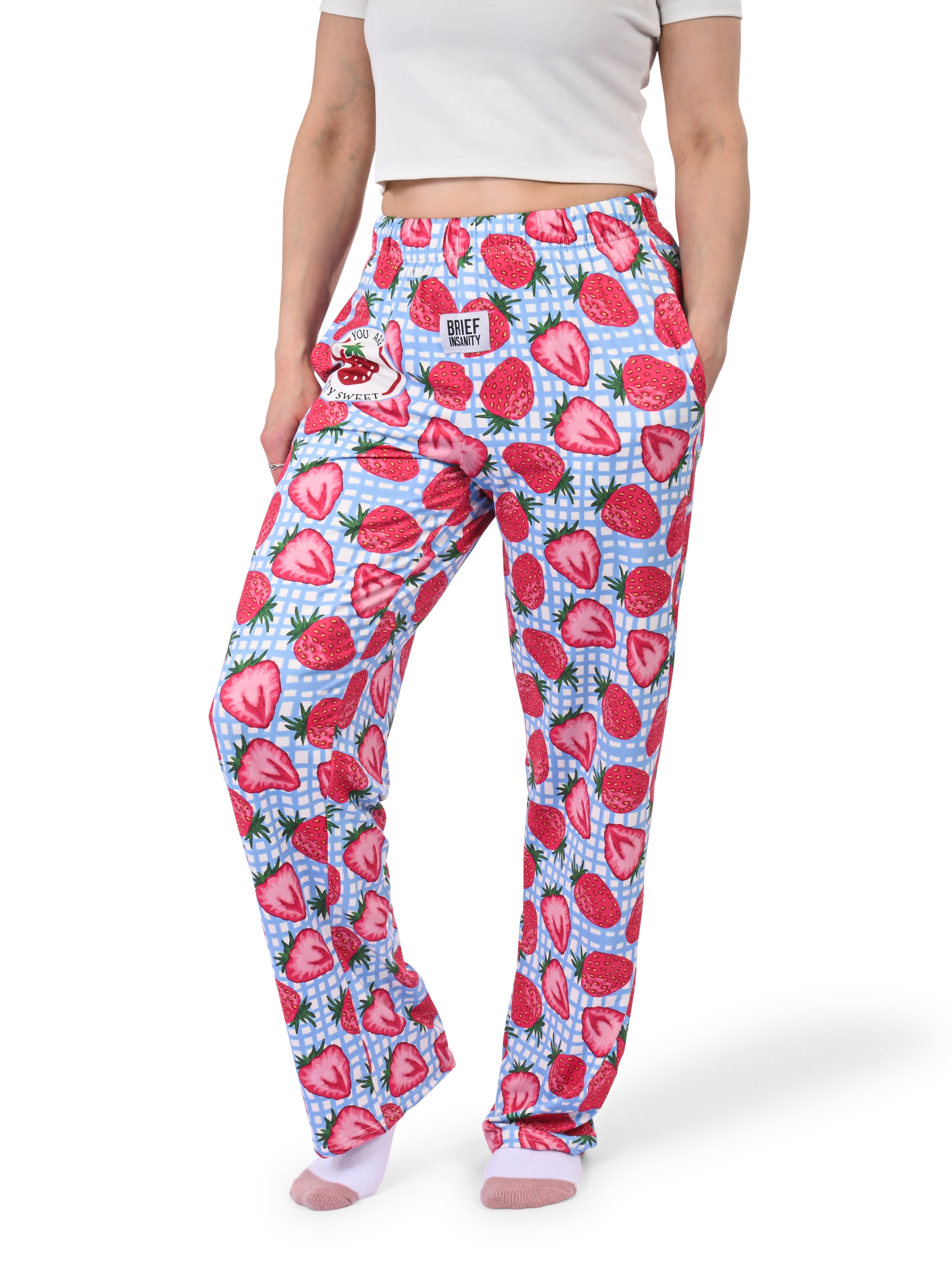 Strawberry Pajama Pants side angle view