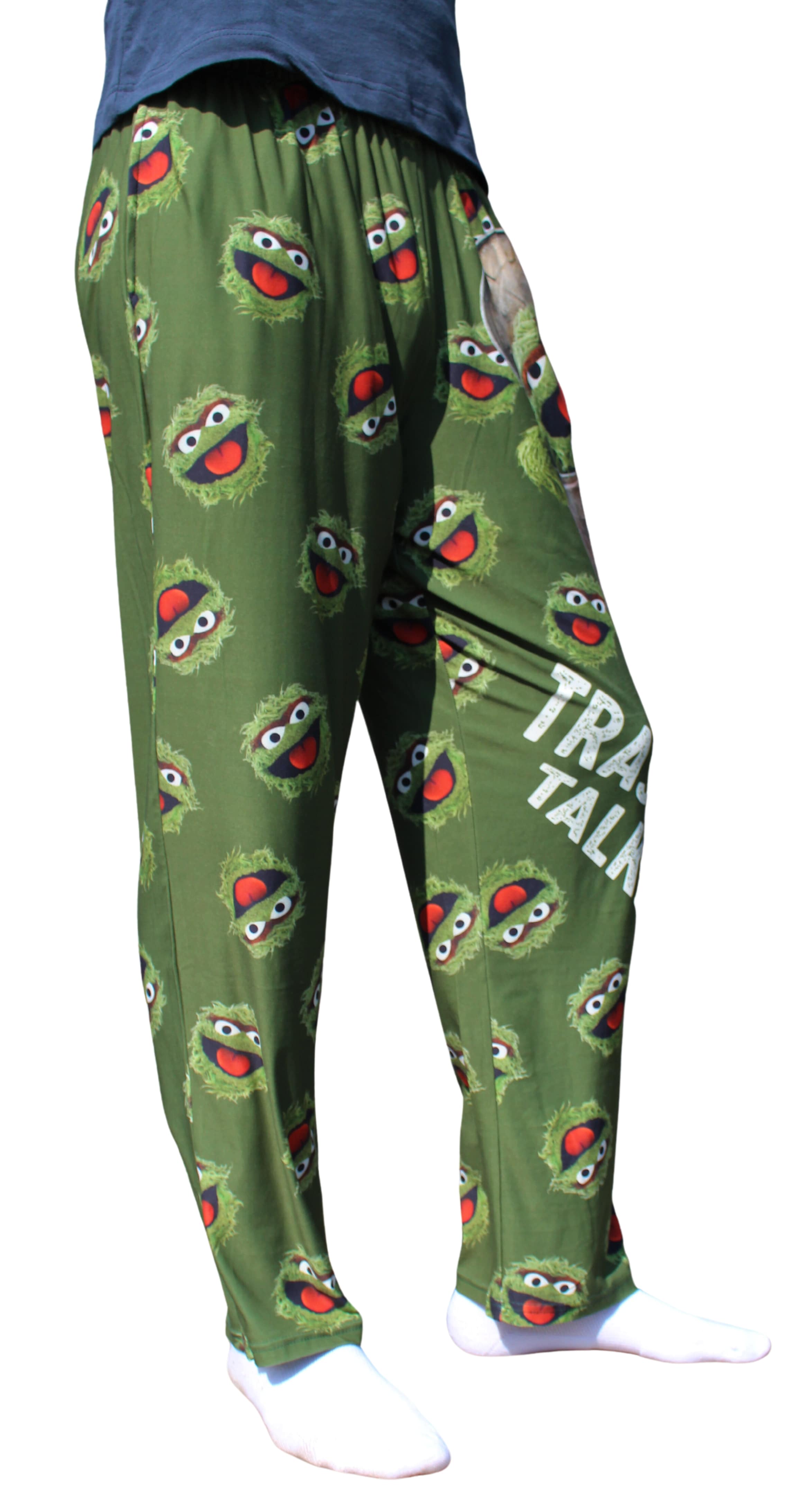 Trash Talker Pajama Lounge Pants on model right side view (waist down)