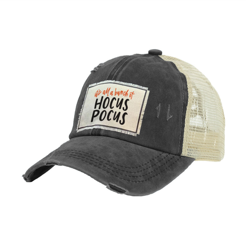 BRIEF INSANITY Hocus Pocus Vintage Distressed Trucker Hat