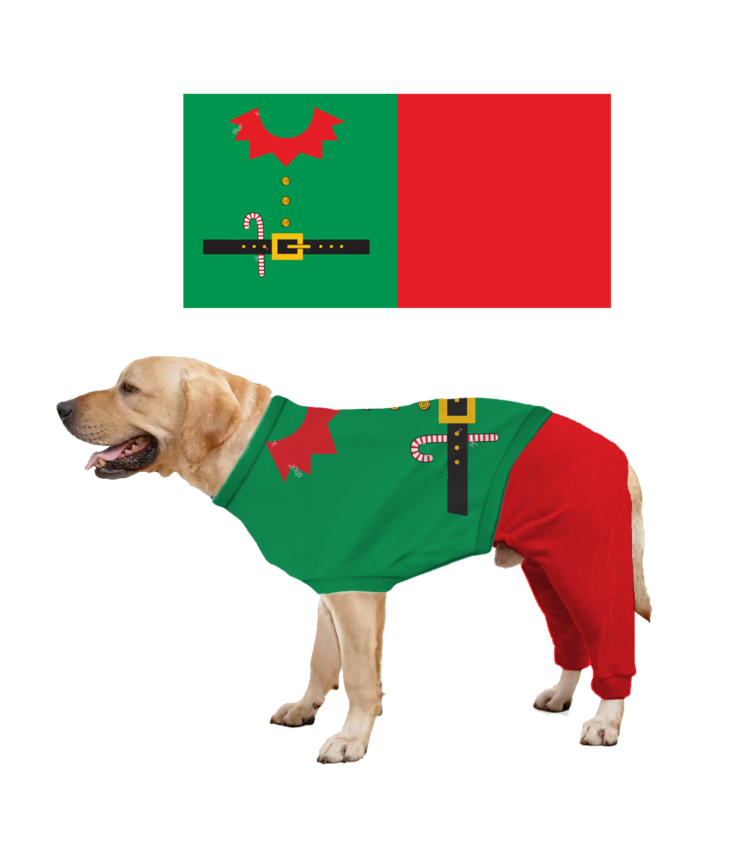 Pup Insanity - Elf Buddy Dog Pajamas
