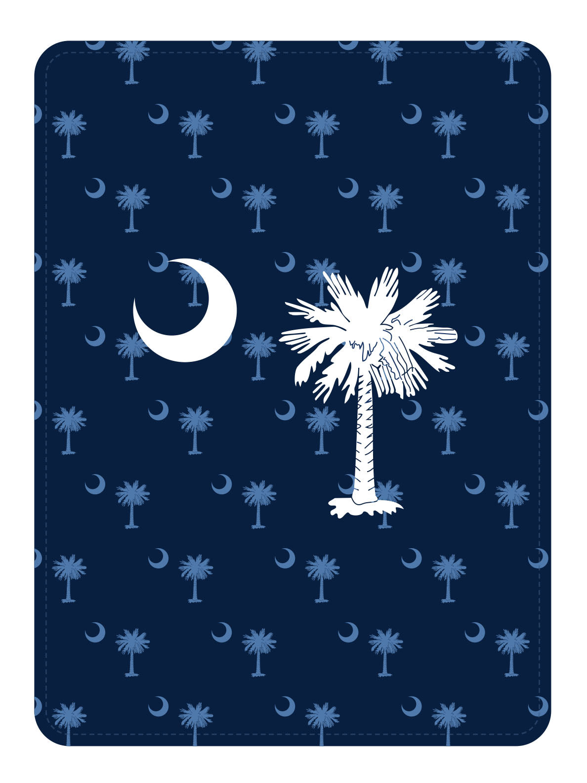 Palmetto Tree & Moon Large Throw Blanket