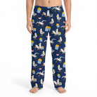 Studio image of Seagull French Fry Lounge Pants on a model with vivid colors, centered on white background, showcasing the exact print and fit.
