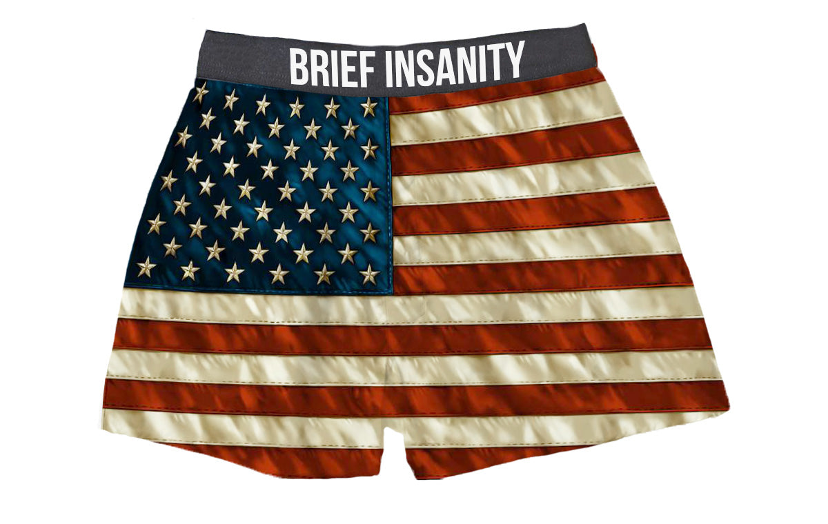 BRIEF INSANITY American Flag Boxer Shorts