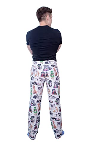Image of male model wearing Life Is Better With A Dog pajama lounge pants back view (white background)
