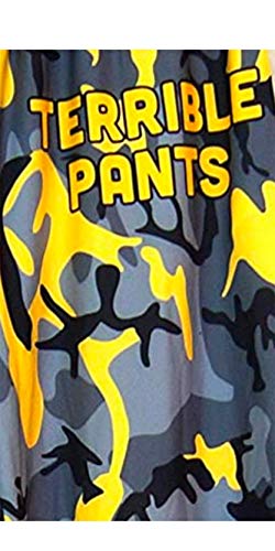 BRIEF INSANITY Pittsburgh Terrible Camo Pajama Pants close up on graphic print