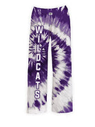 BRIEF INSANITY Kansas Wildcats Purple & White Tie-Dye Pajama Lounge Pants