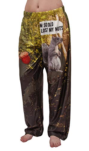 Waist down photo of model wearing I'm So Old I Lost My Nuts pajama lounge pants front view (white background)