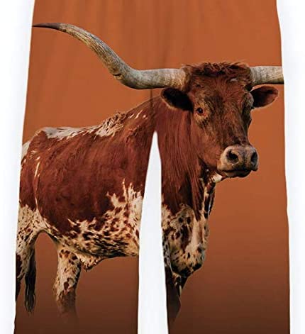 Longhorn Lounge Pants close up of longhorn cow