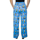 Waist down photo of model wearing Snoopy Friends pajama lounge pants back view (white background)