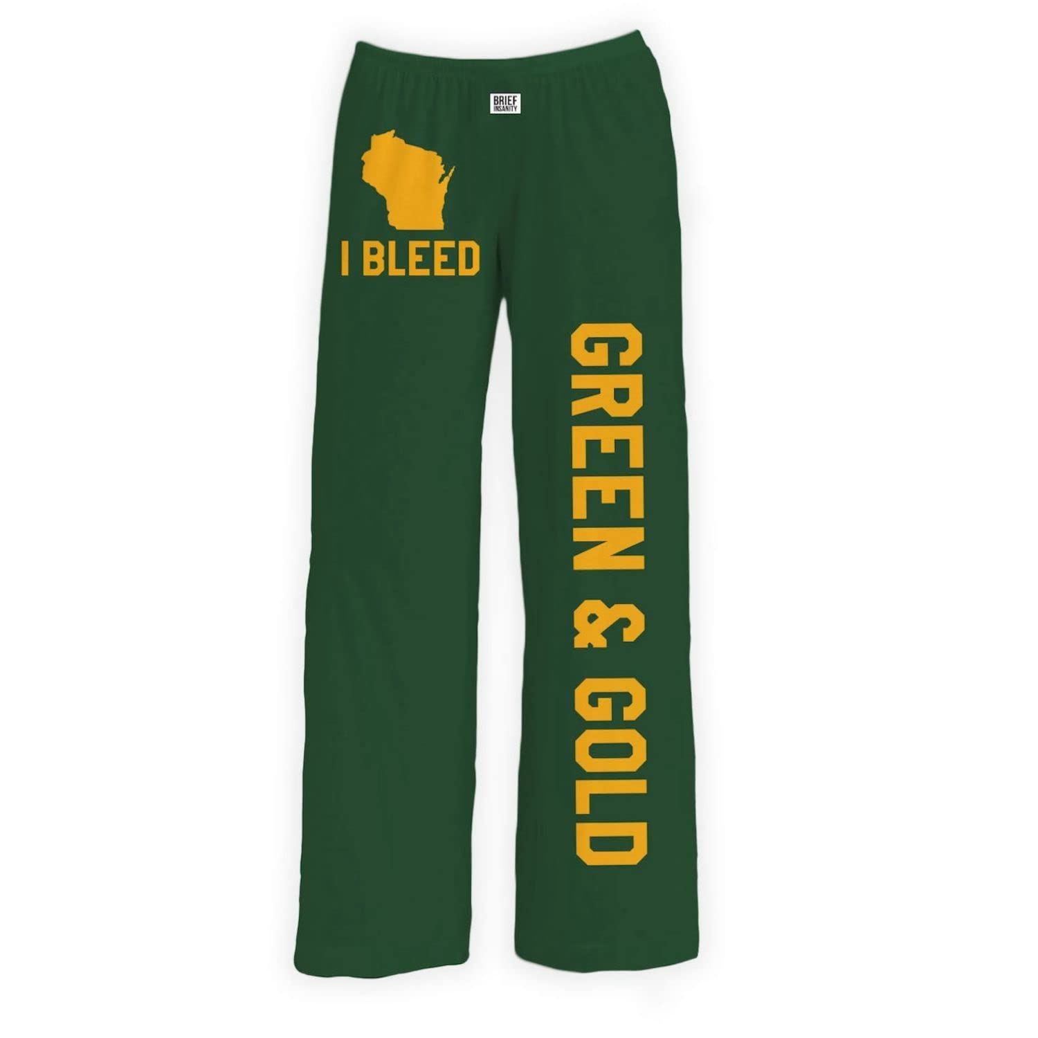 BRIEF INSANITY I Bleed Green & Gold Pajama Pants