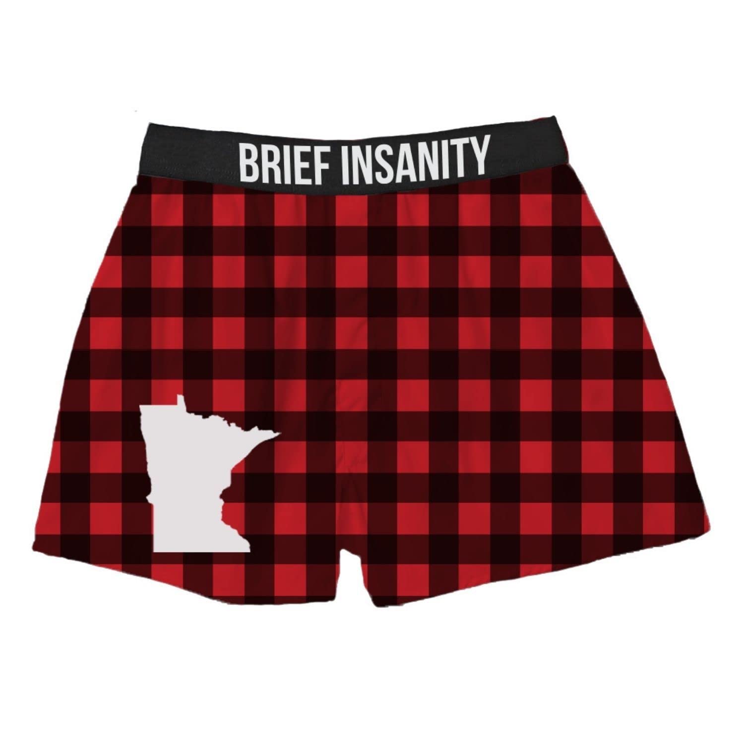BRIEF INSANITY Minnesota Plaid Boxer Shorts