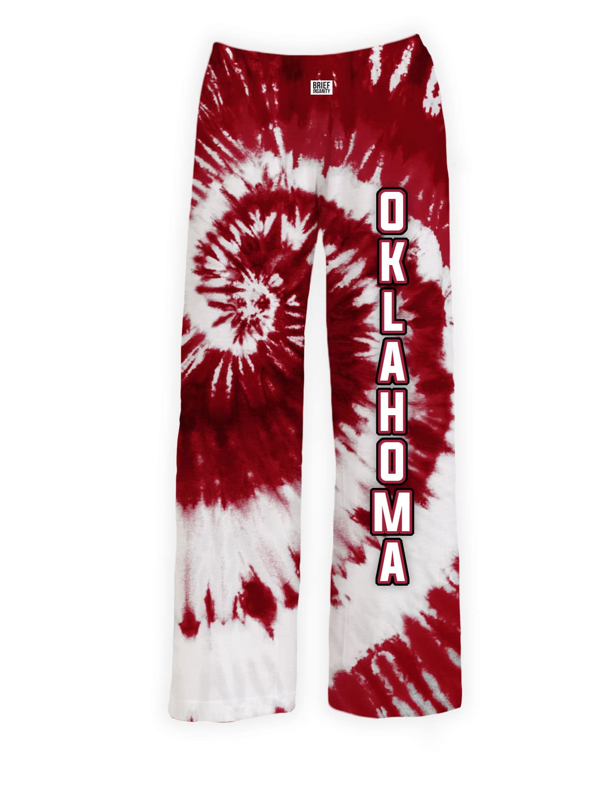BRIEF INSANITY Oklahoma Red Tie-Dye Pajama Lounge Pants