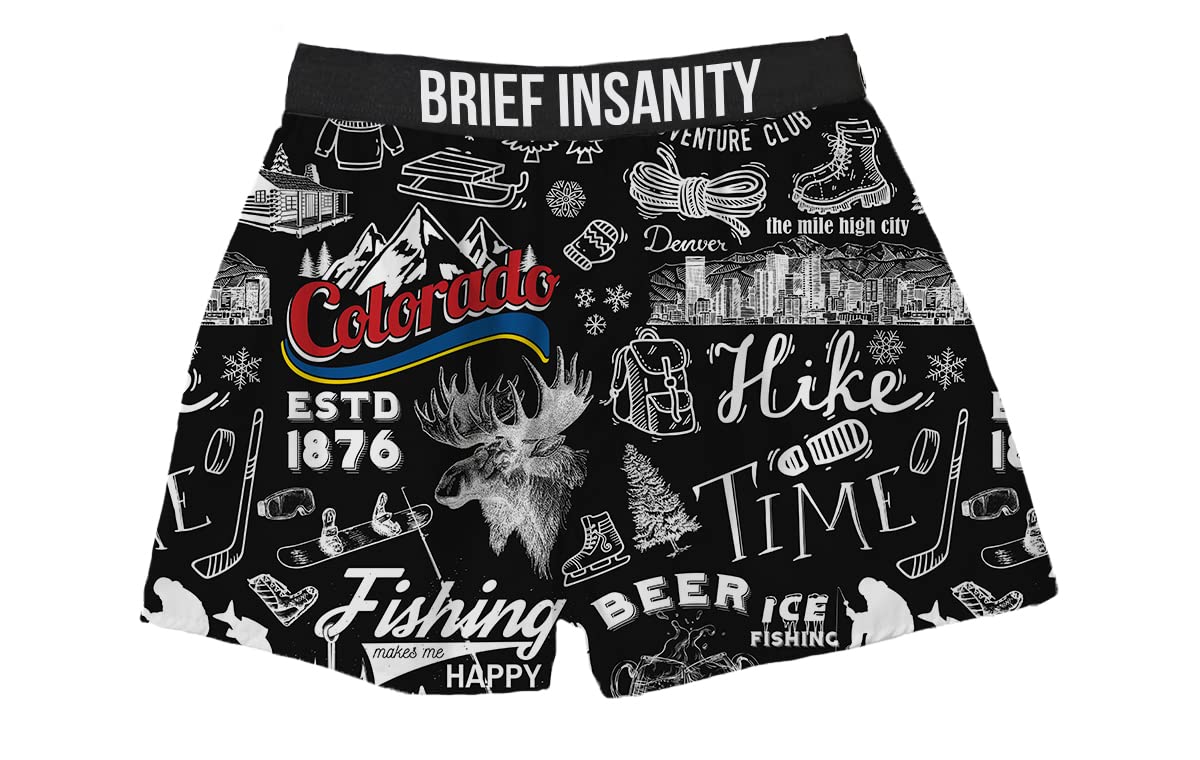 BRIEF INSANITY Colorado Chalk Boxer Shorts