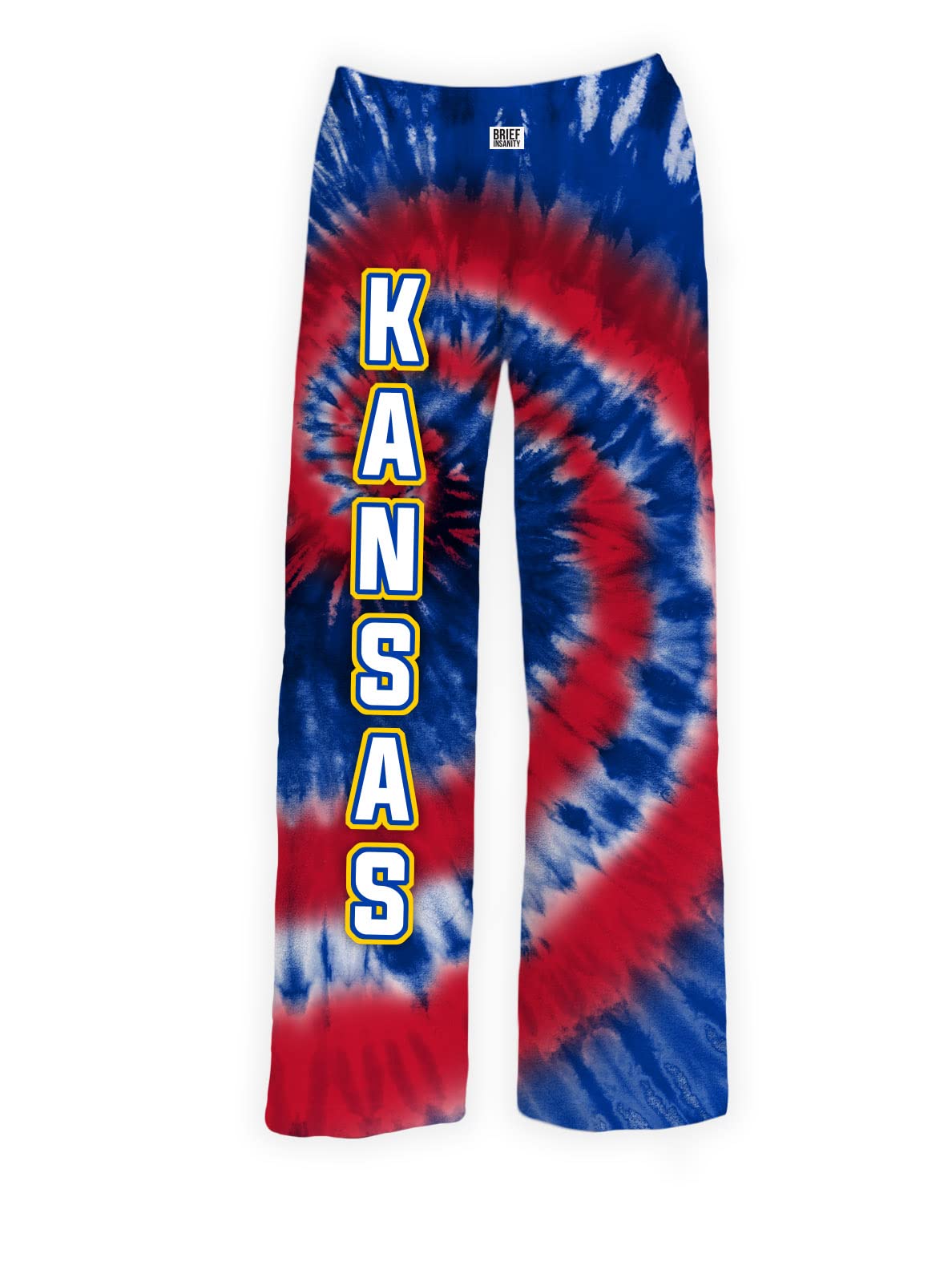 BRIEF INSANITY Kansas Red & Blue Tie-Dye Pajama Pants