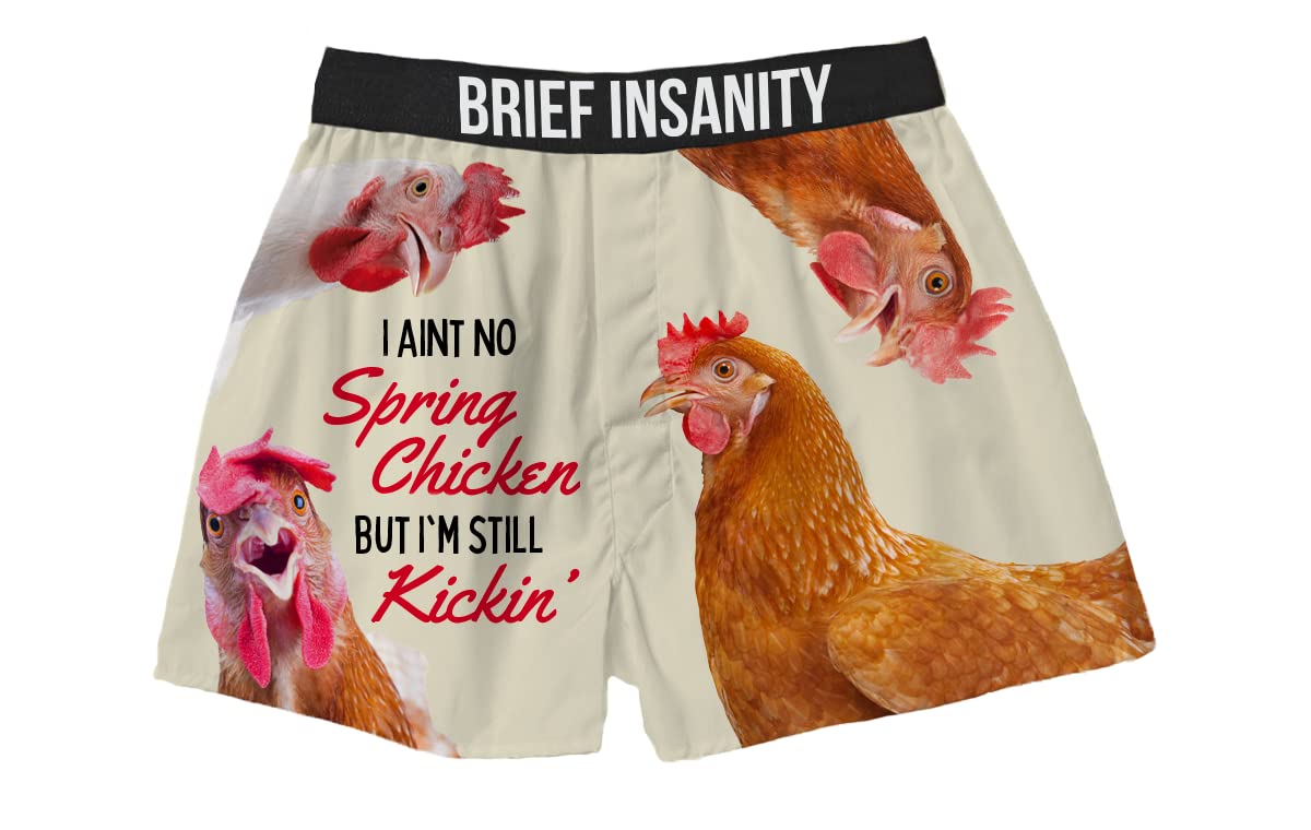 BRIEF INSANITY I Ain't No Spring Chicken, But I'm Still Kickin' Boxer Shorts