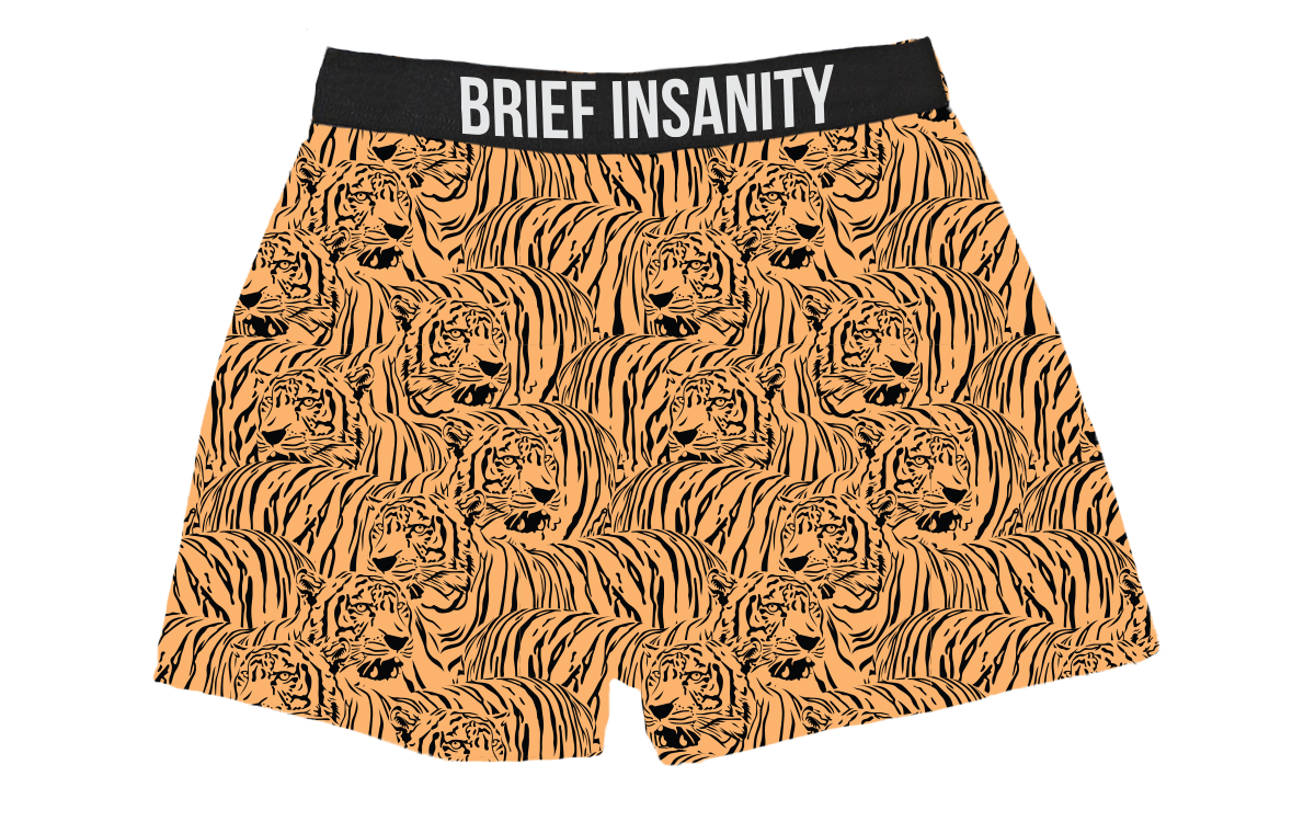 BRIEF INSANITY Tiger Pattern Boxer Shorts