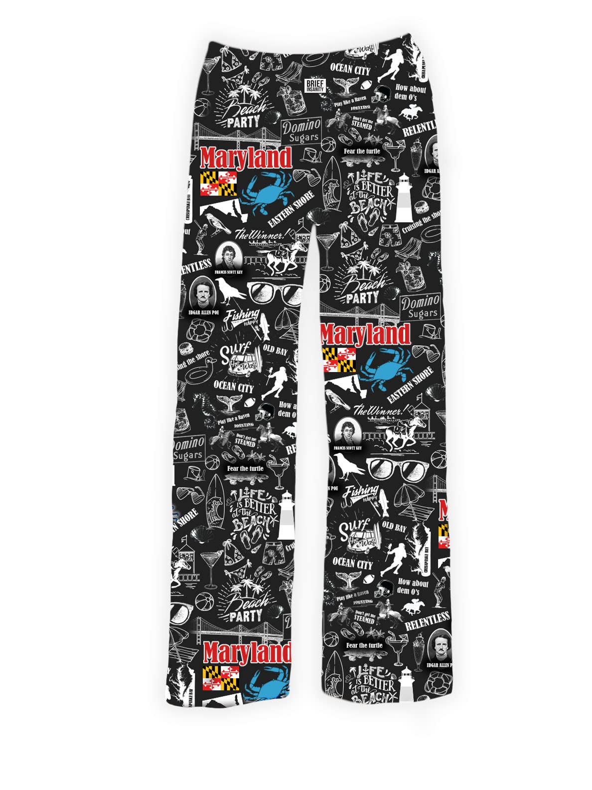 BRIEF INSANITY Maryland Chalkboard Pajama Lounge Pants