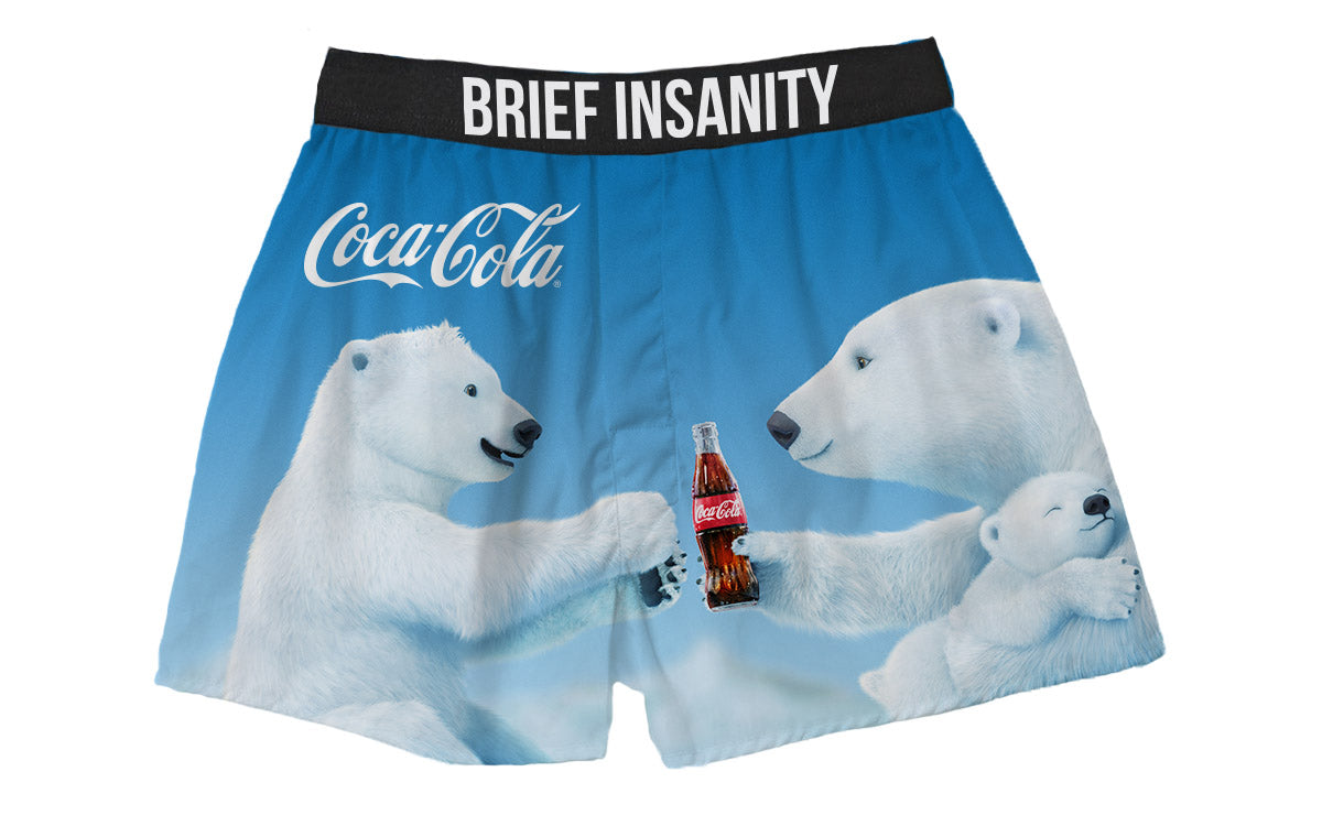 BRIEF INSANITY Coca Cola Polar Bear Boxer Shorts