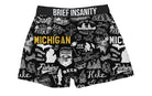 BRIEF INSANITY Michigan Chalk Boxer Shorts
