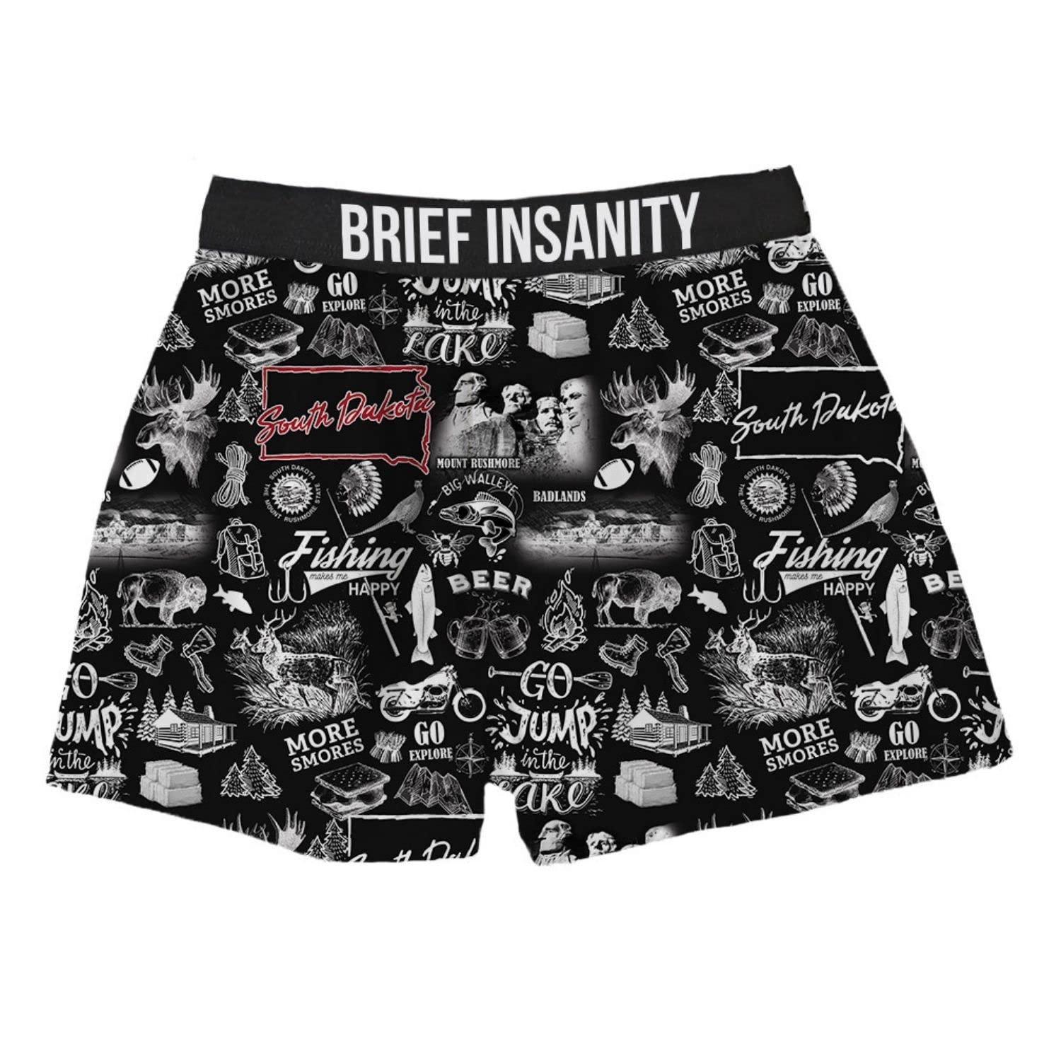 BRIEF INSANITY South Dakota Chalk Boxer Shorts