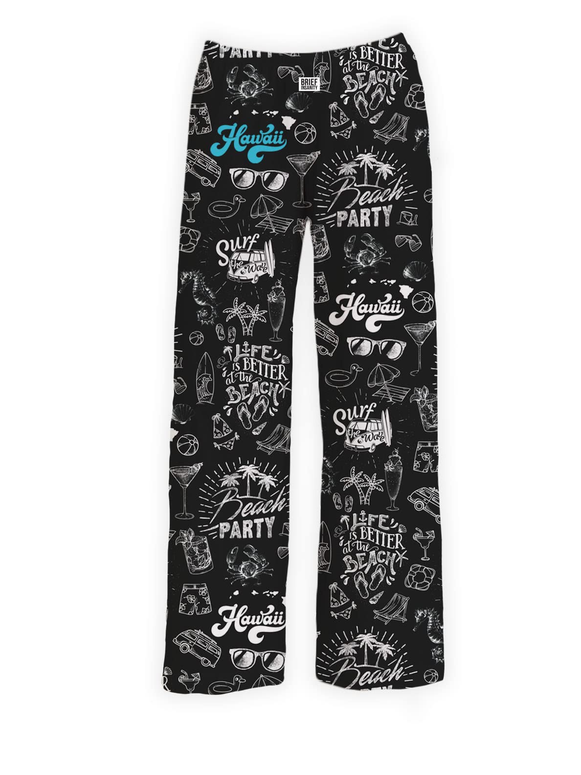 BRIEF INSANITY Hawaii Chalkboard Pajama Lounge Pants