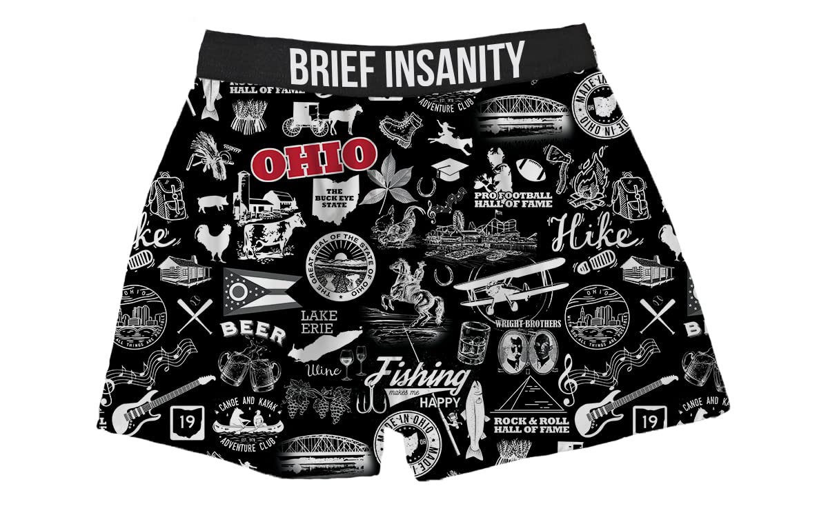 BRIEF INSANITY Ohio Chalk Boxer Shorts