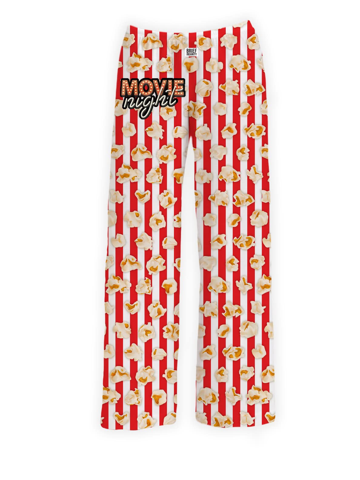 Movie Night Popcorn Pajama Lounge Pants, BRIEF INSANITY