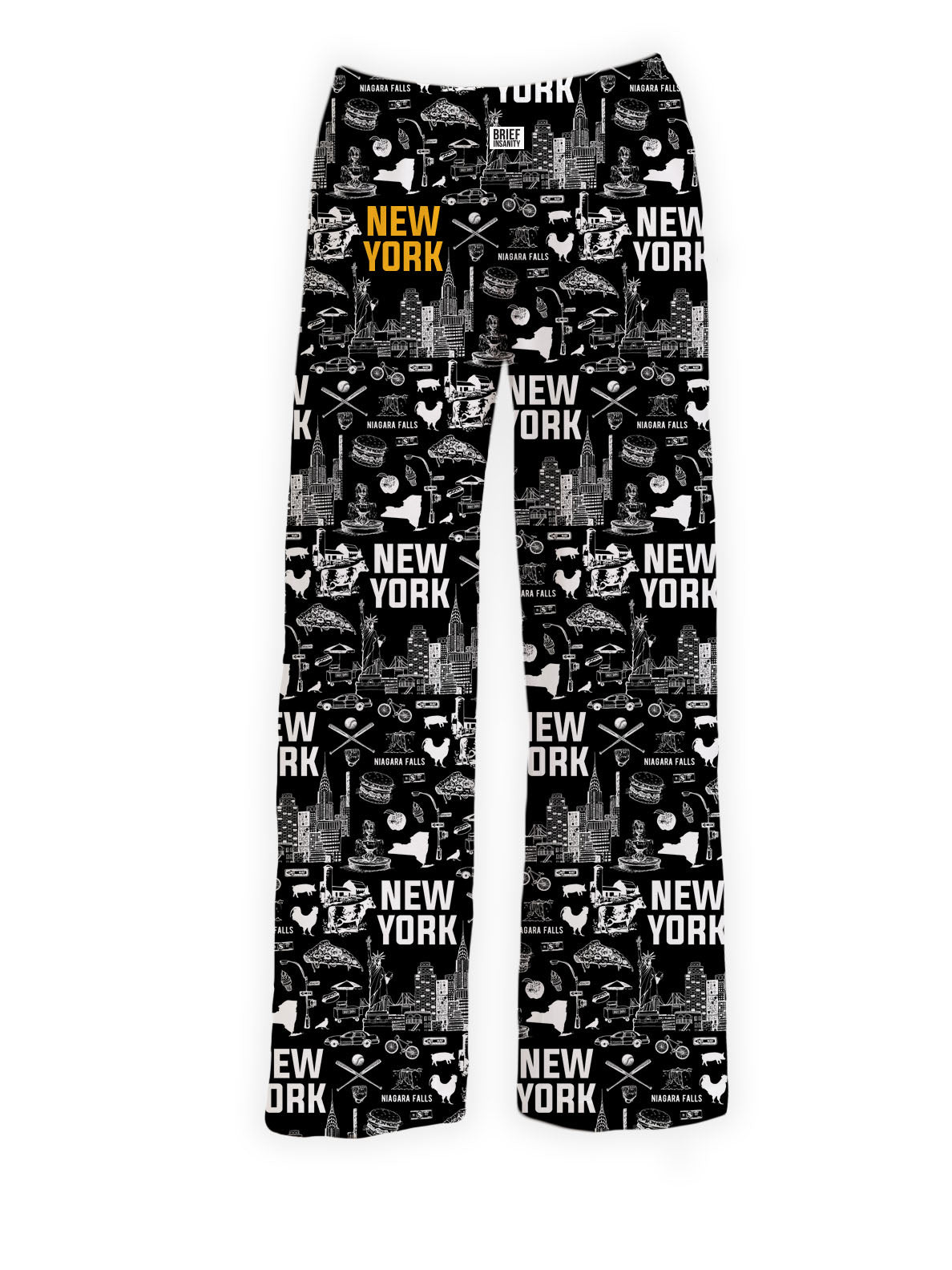 BRIEF INSANITY New York Chalkboard Pajama Lounge Pants