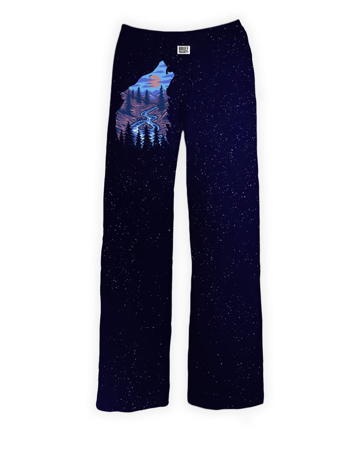 BRIEF INSANITY Wolf in the Stars Pajama Lounge Pants
