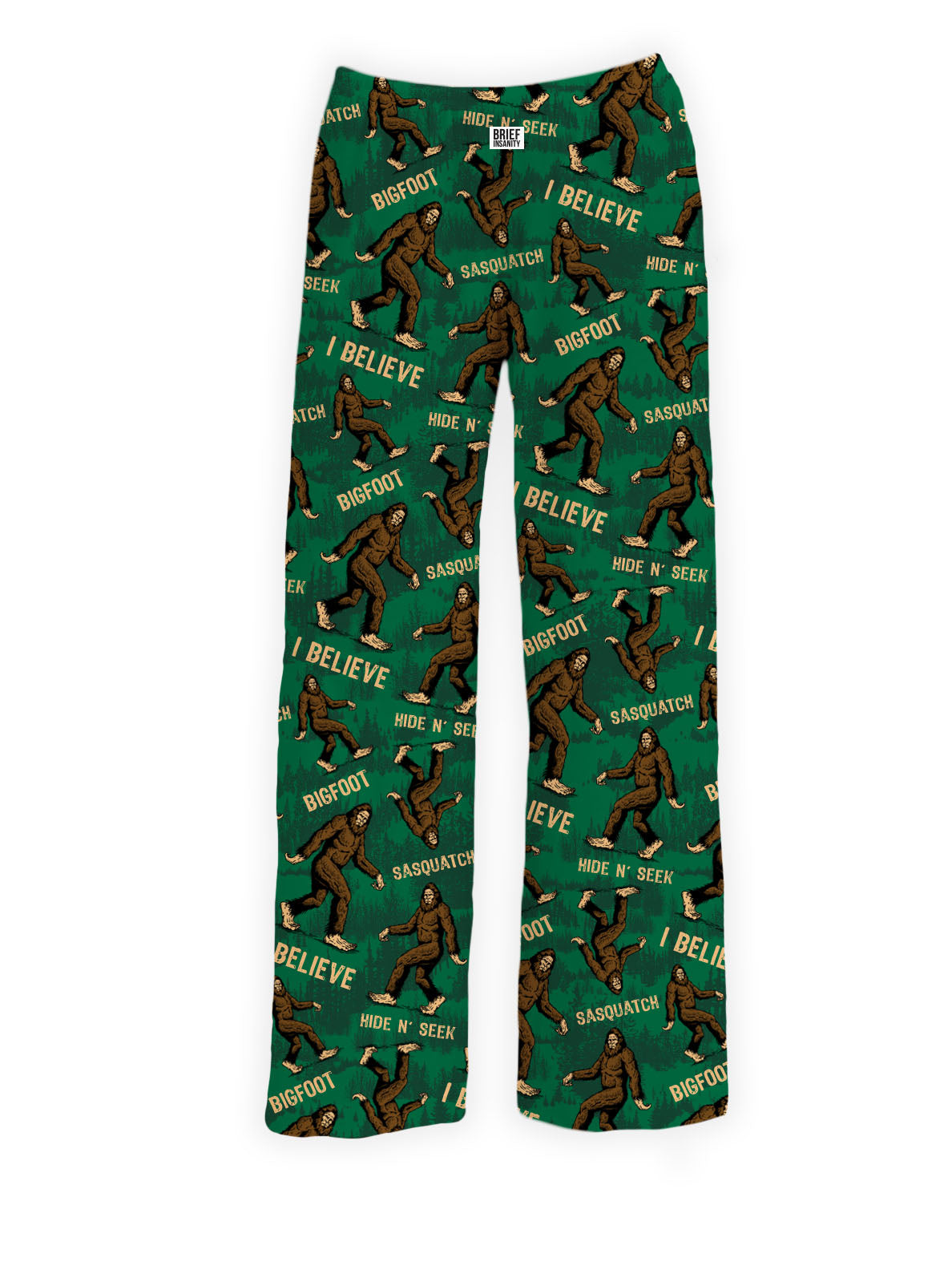 BRIEF INSANITY Bigfoot Forest Green Lounge Pants
