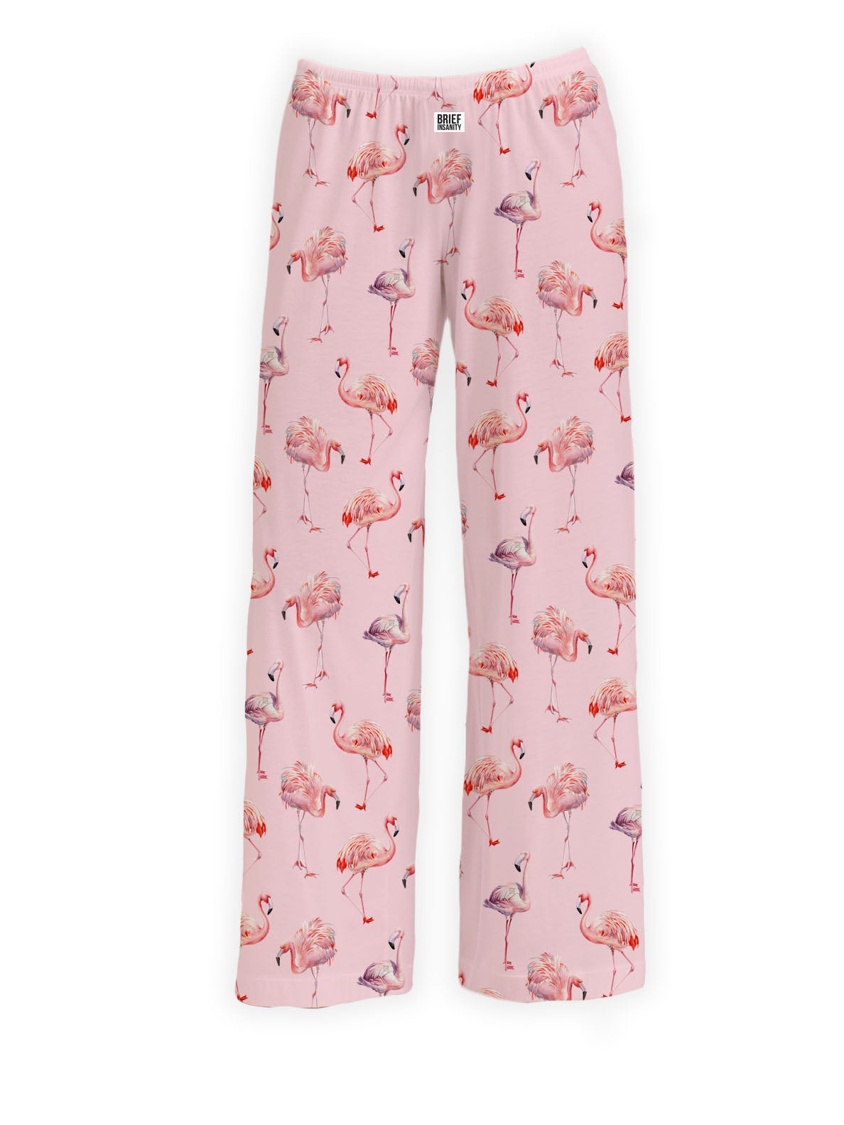 Pink Flamingo Pattern Pajama Lounge Pants, Brief Insanity