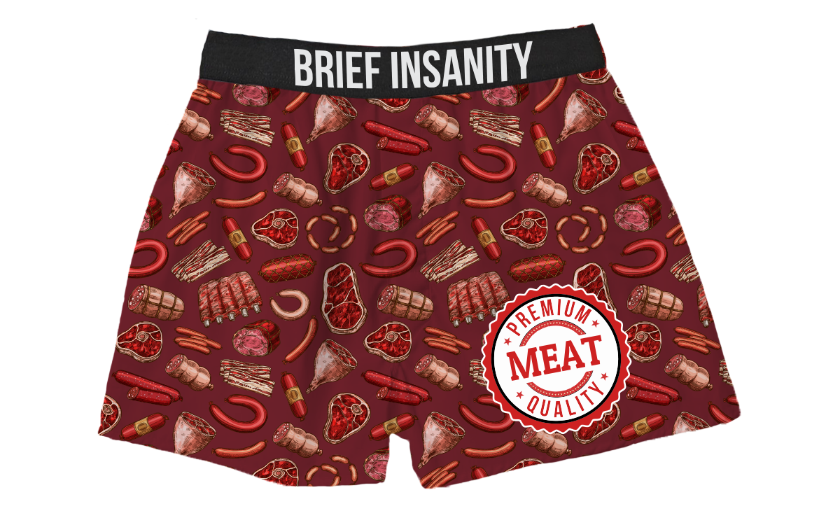 Premium Quality Meat Boxer Shorts, Brief Insanity