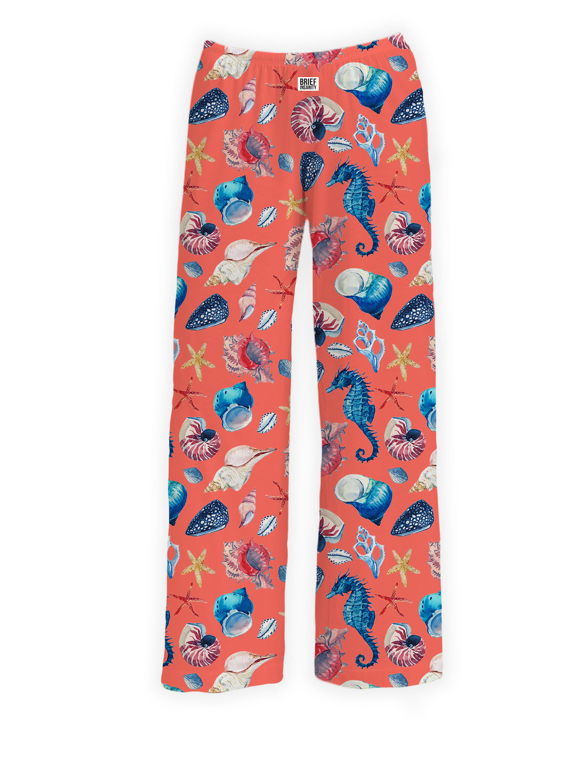 BRIEF INSANITY Seahorse Pattern Pajama Lounge Pants