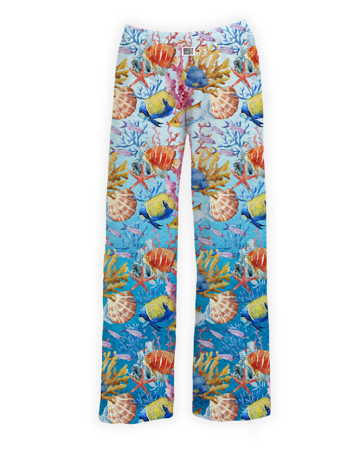 BRIEF INSANITY Tropical Fish Pattern Pajama Lounge Pants