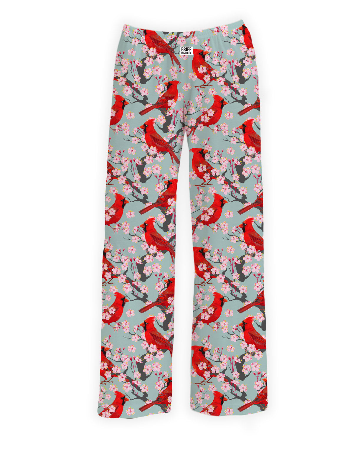 BRIEF INSANITY Cardinal Floral Pajama Lounge Pants