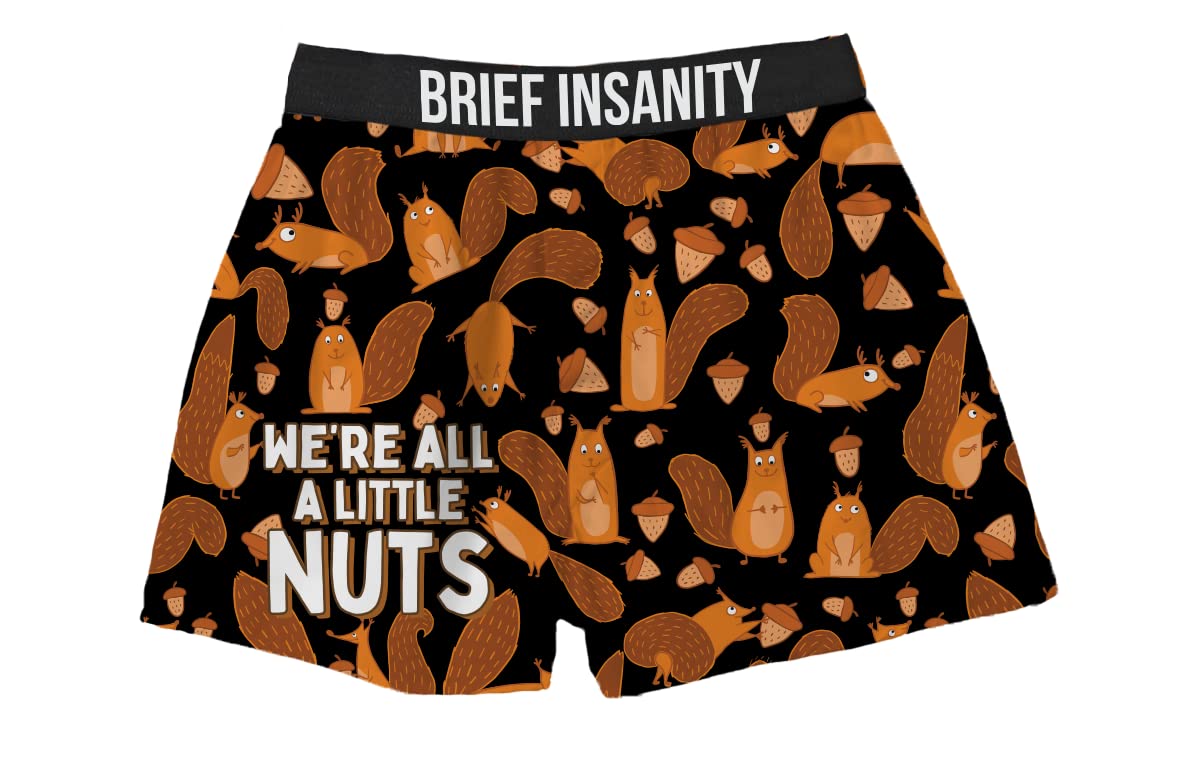 BRIEF INSANITY We're All a Little Nuts Squirrel Boxer Shorts