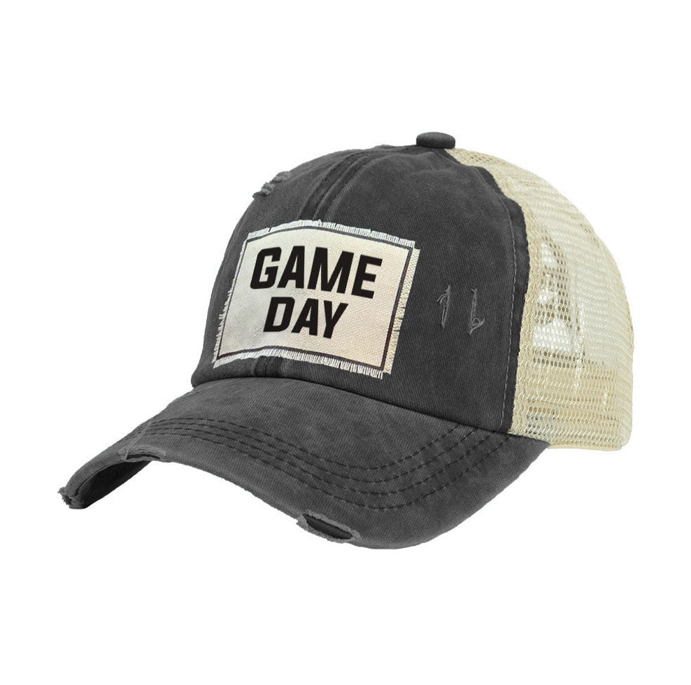 BRIEF INSANITY Game Day Vintage Distressed Trucker Adult Hat