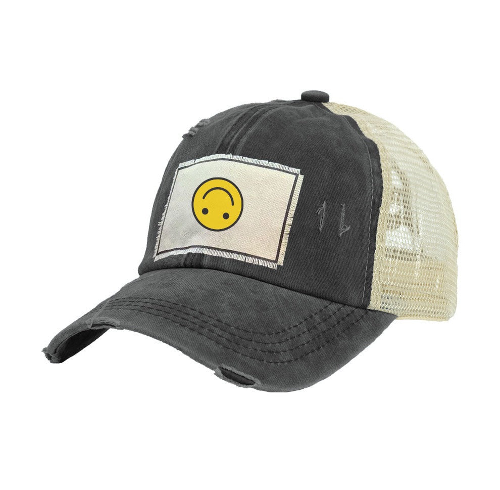 BRIEF INSANITY Smiley Face - Vintage Distressed Trucker Adult Hat