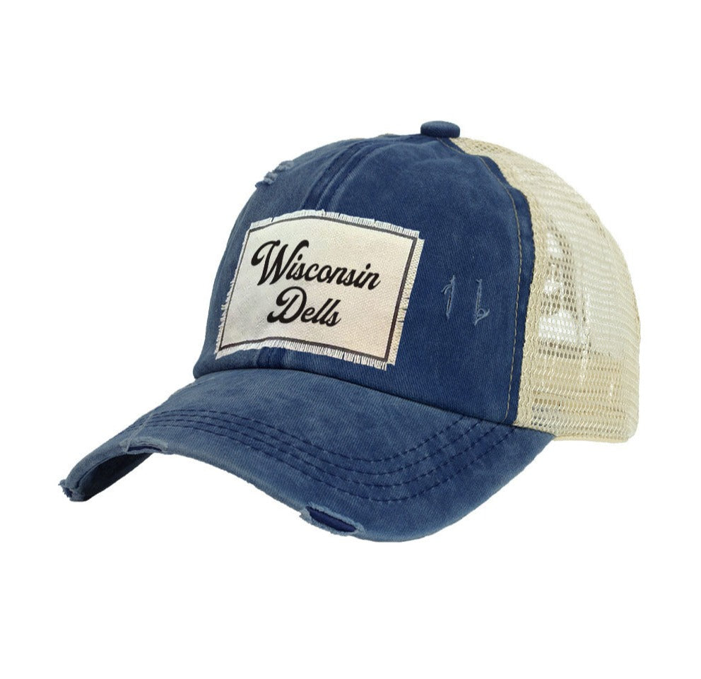 BRIEF INSANITY Wisconsin Dells Vintage Distressed Trucker Adult Hat