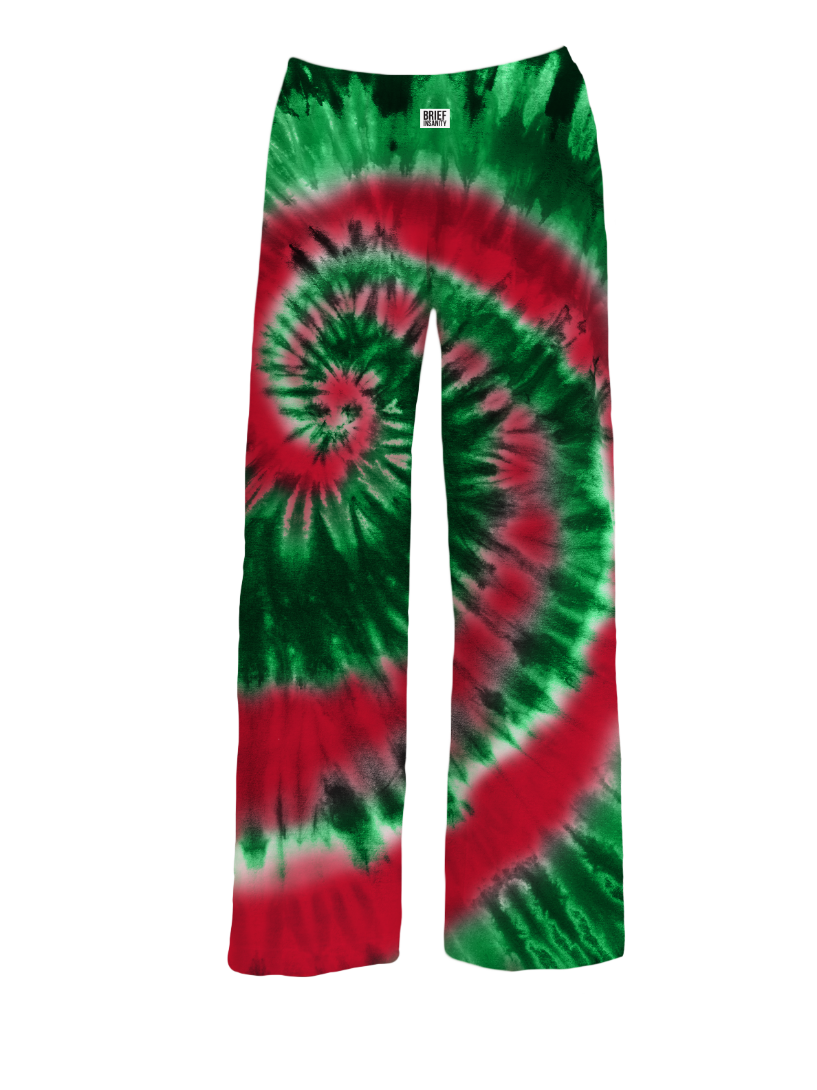 BRIEF INSANITY Red and Green Tie-Dye Pajama Pants