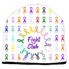 BRIEF INSANITY Cancer Fight Club White Beanie