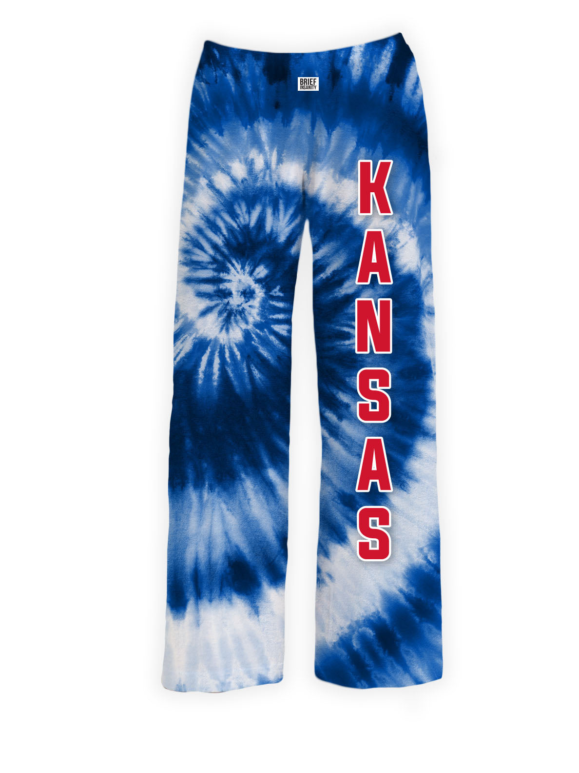 BRIEF INSANITY Kansas Blue Tie-Dye Pajama Lounge Pants