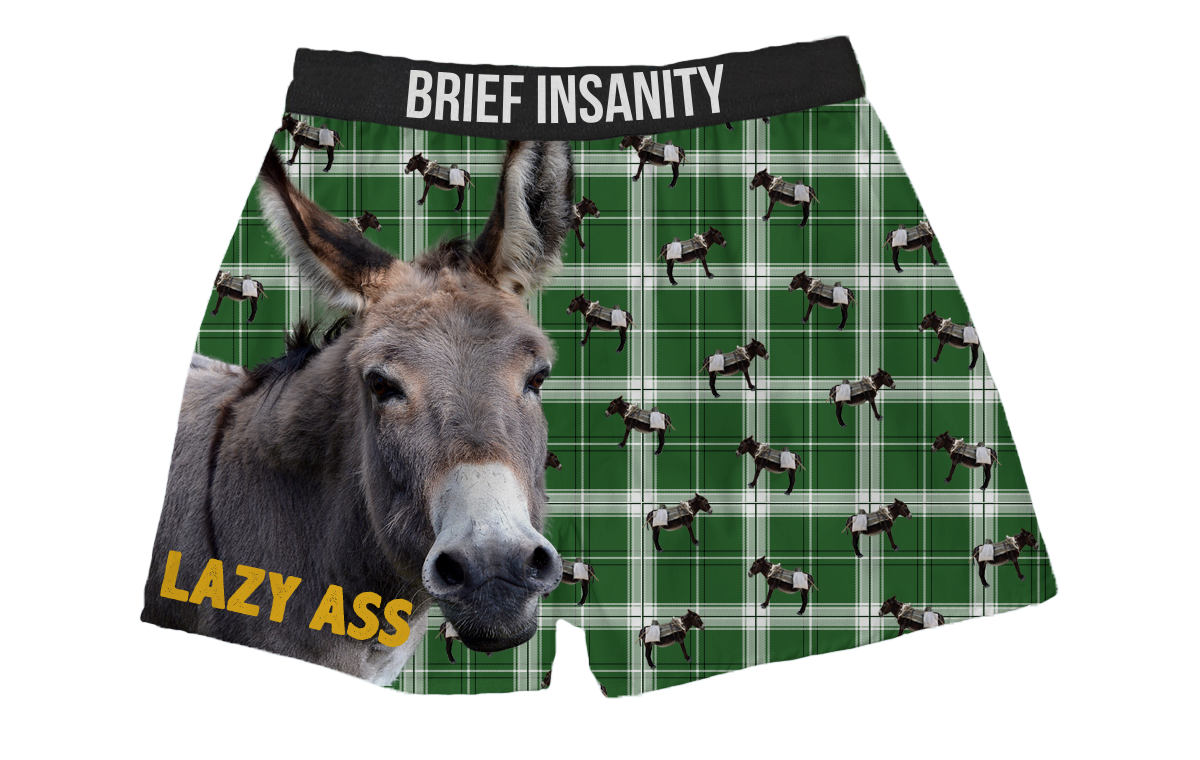 BRIEF INSANITY Lazy Ass Boxer Shorts