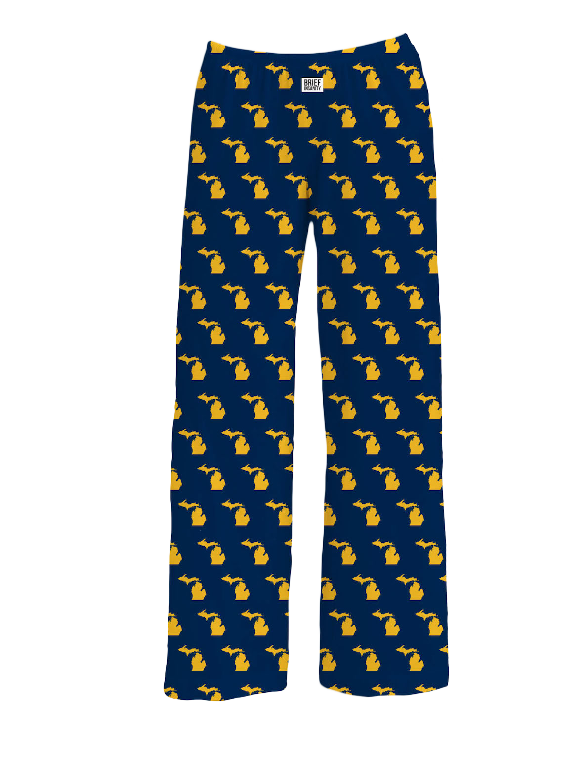 BRIEF INSANITY Michigan Pattern Pajama Pants in Blue & Yellow