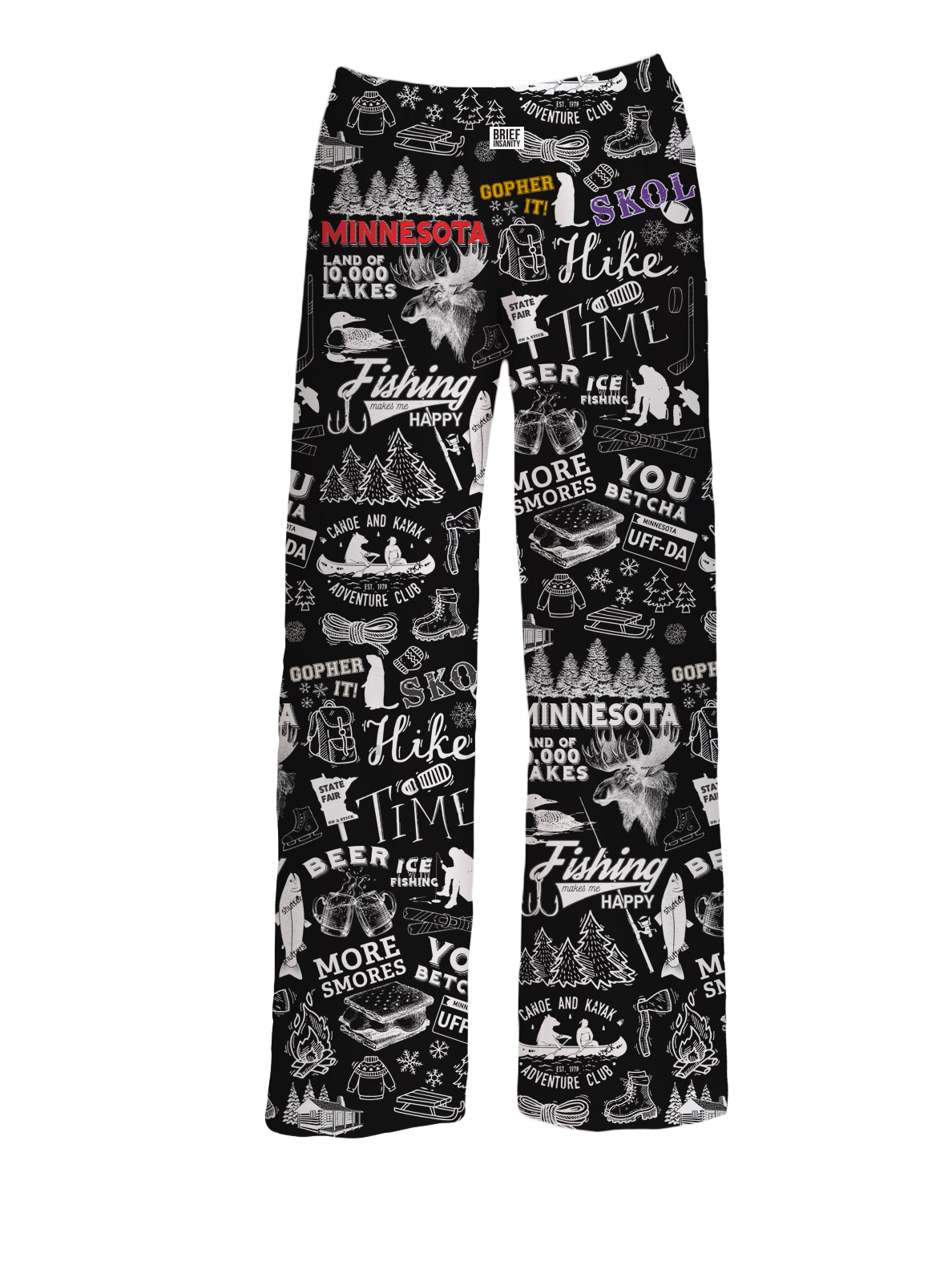BRIEF INSANITY Minnesota Chalkboard Pajama Pants