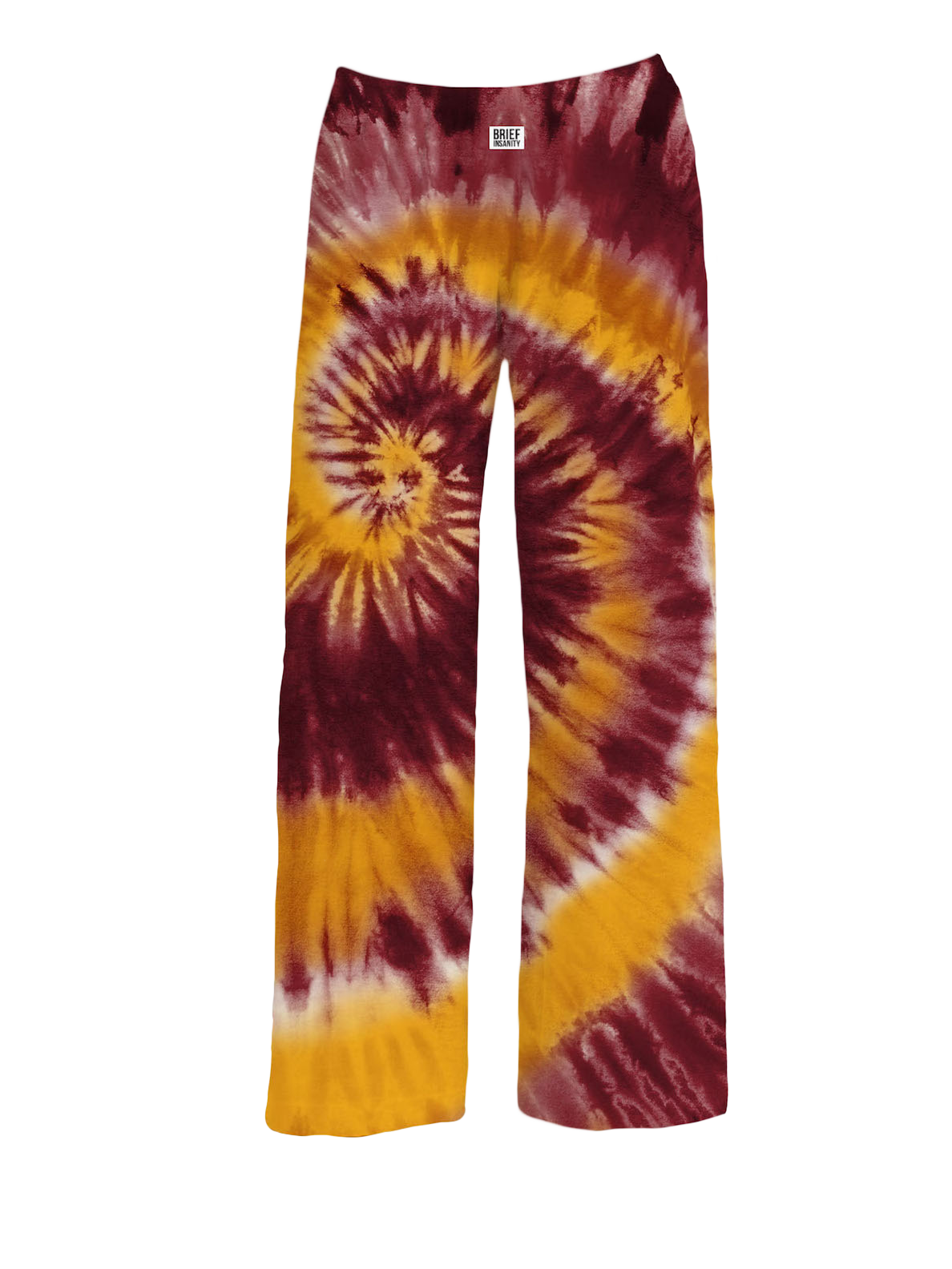 BRIEF INSANITY Maroon and Gold State Tie-Dye Pajama Pants