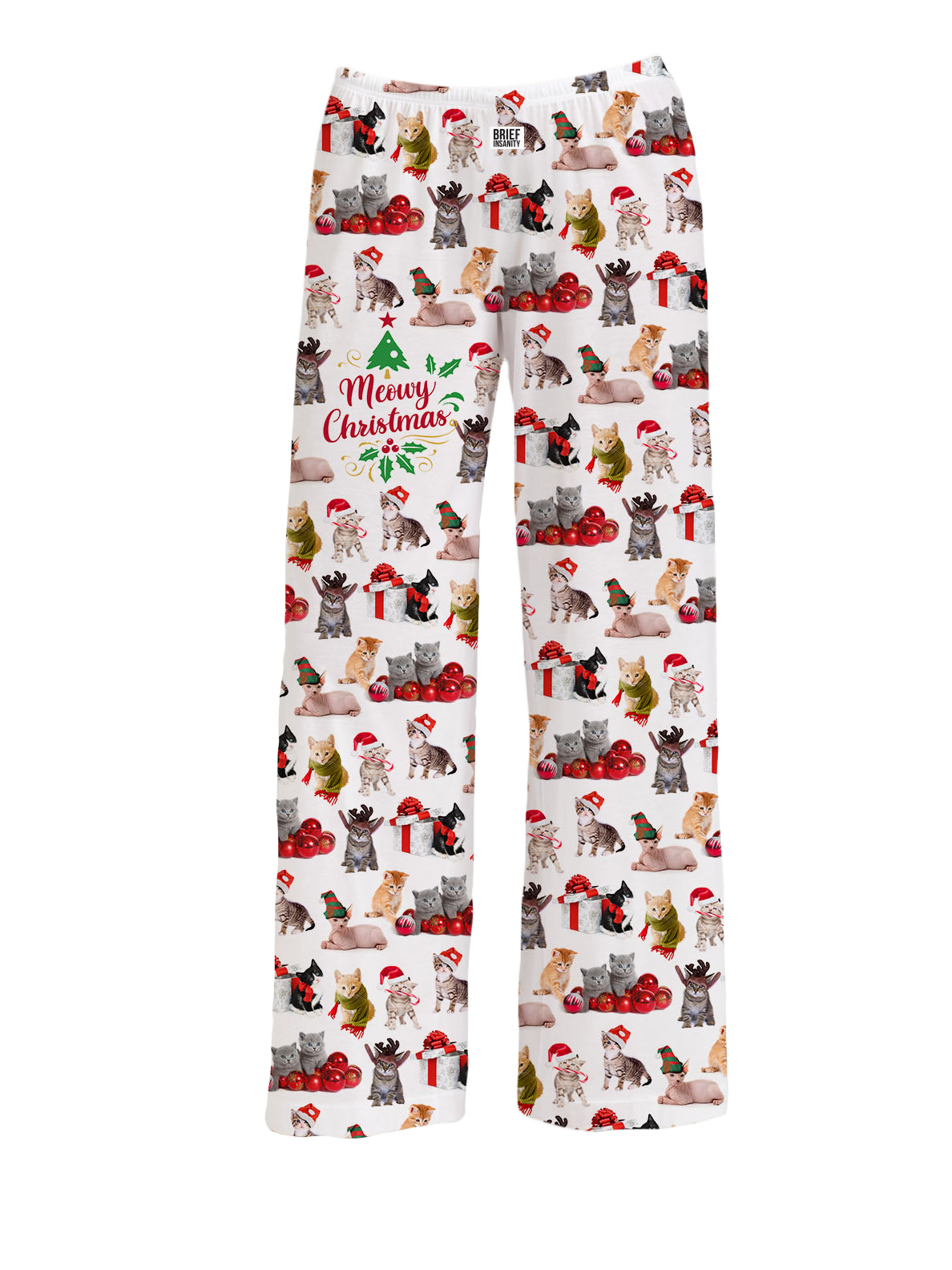 BRIEF INSANITY Meowy Christmas Pajama Lounge Pants