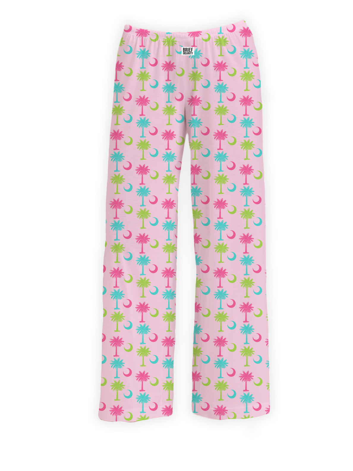 BRIEF INSANITY Palm Tree & Moon Neon Pattern Pajama Pants